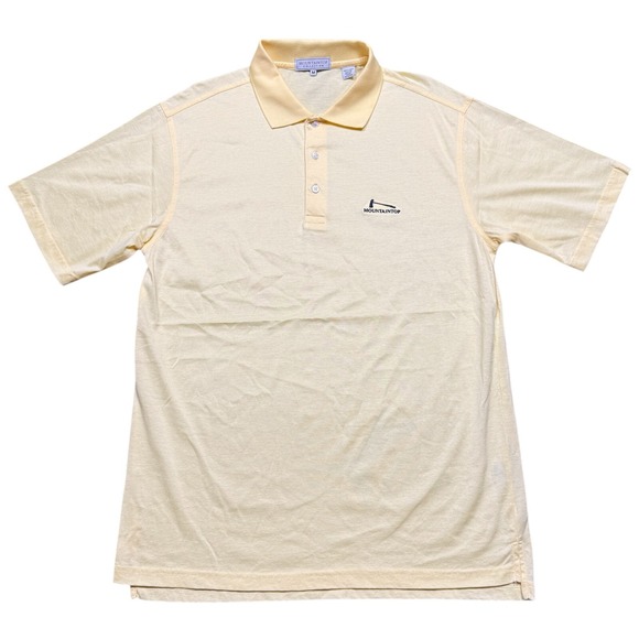 Mountain Top Collection Polo Shirt Mens Medium Yellow Golf Club Pima Cotton - Picture 1 of 8